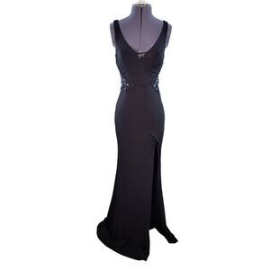 City Studio Black Embellished Evening Dress Sz 3